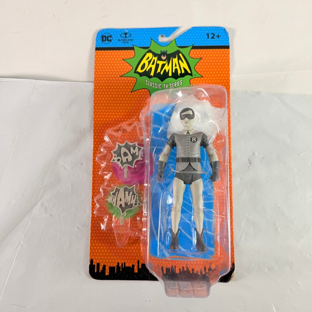 McFarlane DC Retro Batman 66 Robin Action Figure Black & White TV Variant NIB